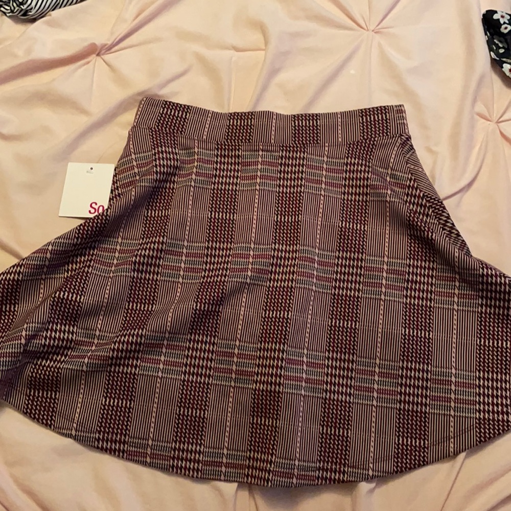Pink plaid skirt